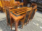 Teak Heavy Modern Dining Table With 6 Chairs --6x3--