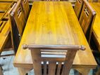 Teak Heavy Modern Dining Table with 6 Chairs (6x3)