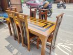 Teak Heavy Modern Dining Table With 6 Chairs 6x3