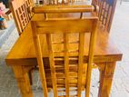 Teak Heavy Modern Dining Table With 6 Chairs 6x3