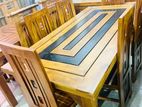 Teak Heavy Modern Dining Table with 6 Chairs code 0102
