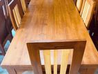 Teak Heavy Modern Dining Table with 6 Chairs~~**~~
