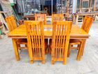 Teak Heavy Modern Dining Table with 6 Chairs--::-