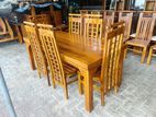 Teak Heavy Modern Dining Table With 6 Chairs