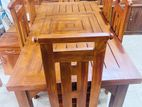 Teak Heavy Modern Dining Table with 6 Chairs