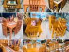 Teak Heavy Modern Dining Table with 6 Chairs