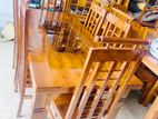 Teak Heavy Modern Dining Table with 6 Chairs::-::