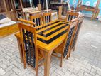 Teak Heavy Modern Dining Table With 6 Chairs