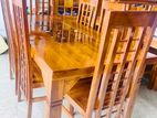 Teak Heavy Modern Dining Table With 6 Chairs