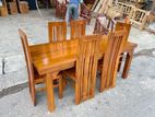 Teak Heavy Modern Dining Table With 6 Chairs