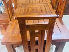 Teak Heavy Modern Dining Table with 6 Chairs