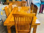 Teak Heavy Modern Dining Table with 6 Chairs--//--