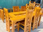 Teak Heavy Modern Dining Table with 6 Chairs--//--