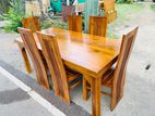 Teak Heavy Modern Dining Table With 6 Chairs--//--