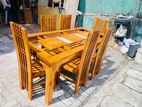 Teak Heavy Modern Dining Table with 6 Chairs::--::