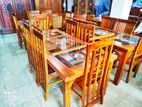 Teak Heavy Modern Dining Table With 6Chairs