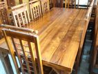 Teak Heavy Modern Dining Table with 8 Chairs (7ftx3.5ft)