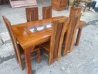 Teak Heavy Modern DiningTable With 6 Chairs 6x3