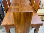 Teak Heavy Modern DiningTable With 6 H Chairs 6x3