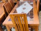 Teak Heavy Modern DiningTable With 6Chairs 6x3