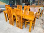 Teak Heavy Modern Dinning Table with 6 Chairs 6ftx3ft