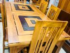 Teak Heavy Modern Dinning Table with Chairs 6ftx3ft TD2206