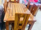 Teak Heavy Modern Dinning Table with H Chairs TDT2370