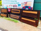 Teak Heavy Modern Double Box Bed 48x72