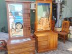 Teak Heavy Modern Dressing Table with LED Makeup Light