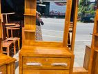 Teak Heavy Modern Ex Large Box Dressing Table with Double LED Lights