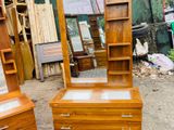 Teak Heavy Modern Ex Large Dressing Table with LED Makeup Light