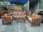 Teak Heavy Modern Ex Large Melon Sofa with Glass Stool~~**~