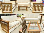 Teak Heavy Modern Larag Sofa Set with Stone Table Code 83726