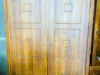 Teak Heavy Modern LED Light Two Door Wardrobe 7ft