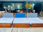 Teak Heavy Modern Luxury 45inch Headboard Cushioned Bed 60x72