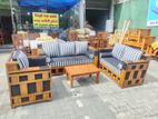 Teak Heavy Modern Luxury Indian Sofa Set with Stool