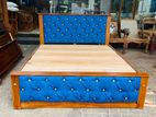 Teak Heavy Modern Royal Buttons Cushioned Bed 60x72