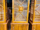 Teak Heavy Modern Single Door Display Cupboard:-:-: