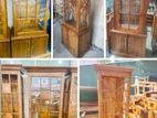 Teak Heavy Modern Single Door Liquor Show Cupboard:::