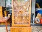 Teak Heavy Modern Single Door Liquor Show Cupboard