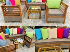 Teak Heavy Modern Sofa Set with Stone Table Code 82837