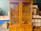 Teak Heavy Modern Two Door Display Cupboard