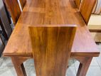 Teak Heavy Modern Wooden Top Dining Table With 6 Chairs