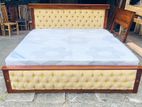 Teak Heavy Royal 45" Buttons Cushioned Bed with Top Lights 72x72