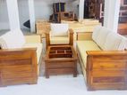 Teak Heavy Royal Indian Sofa with Glass Stool