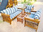 Teak Heavy Sofa Set With Stool Code 9999