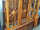 Teak Heavy Three Door Display Cupboard