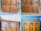 Teak Heavy Three Door Display Cupboard