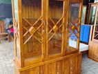 Teak Heavy Three Door Display Cupboard