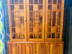 Teak Heavy Three Door Display Cupboard